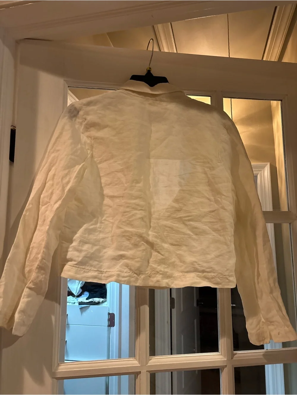 Zara Cream Cropped Linen Blazer Kids Girls 13Y